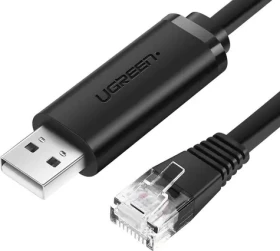 Ugreen CM204 konzolový kábel USB - Ethernet RJ45 čierna / 1.5 m (UGR597BLK)