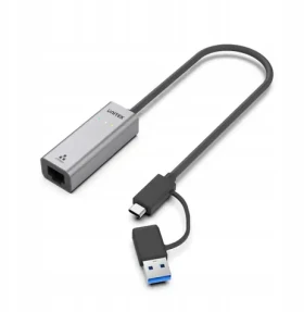 Unitek / Sieťový adaptér / USB-C + USB-A na RJ45 / 2,5 Gbps (U1313CGY01)