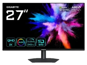 27" GIGABYTE GO27Q24A čierna / QD-OLED / 2560x1440 / 16:9 / 240Hz / 0.03ms / 2x HDMI 2.1 + DP 1.4 / VESA (GO27Q24A)
