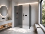 CERANO - Sprchová zástena Walk-in Crystal TL/P - 10 mm - bezvzperový systém - čierna matná, grafitové sklo - 120x90x200 CER-8050BD80786