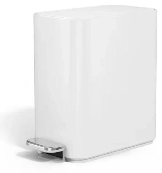 Simplehuman Pedálový odpadkový kôš 5 l biela oceľ / Odpadkový kôš / úzky / pedálový / vnútorný zásobník na vrecká