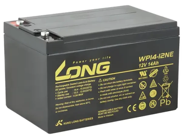 Long WP14-12NE / Olovený akumulátor / 12V / 14Ah / AGM DeepCycle / konektor M5 (PBLO-12V014-F6AD)