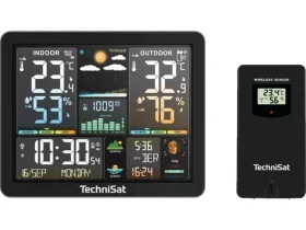 TechniSat iMETEO 500 čierna / Meteostanica / LCD displej / teplota / vlhkosť / 2x AA / 2x AAA (MET02I)