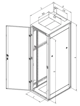 Triton dvere pre 19" rozvádzač 15U/400mm / Dvere pre rozvádzač / odnímateľné bočné kryty / zinok (RAC-DX-A11-X1)