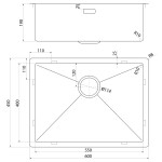 SAPHO SAPHO - ZENITH nerezový drez 60x45cm, zlato mat ZN6045Z