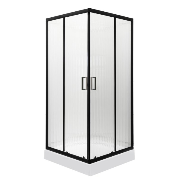 KERRA - Sprchovací kút s vaničkou Soho SQ 90 (čierny) 5907548118813