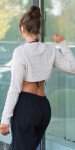 Sexy langarm crop sweater Einheitsgroesse