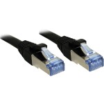 LINDY 47178 RJ45 sieťové káble, prepojovacie káble CAT 6A S/FTP 1.50 m čierna s ochranou 1 ks; 47178