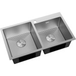 MEXEN - Xorin oceľový drez 2-bowl 780 x 450 mm, nerez H 6441782000-01HC