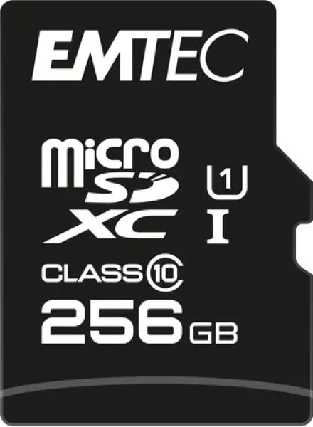 EMTEC microSD EliteGold 256GB + adaptér / UHS-I U1 / čítanie: 90MBs / zápis: 20MBs (ECMSDM256GXC10GP)