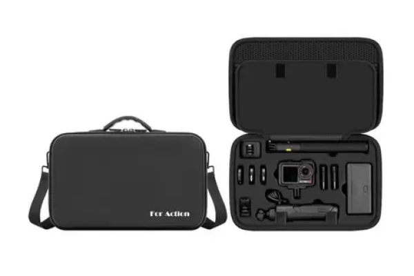STABLECAM čierna pre DJI OSMO Action 5 Pro a nabíjacia rukoväť / Puzdro / veľké / PU a lycra