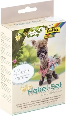 FOLIA 23913 Kreatívna sada na háčkovanie Lama mini