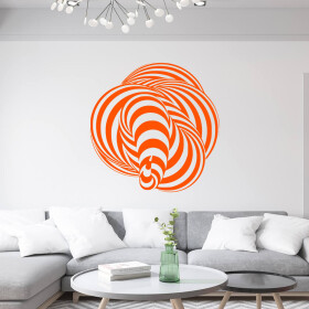 Veselá Stena Samolepka Abstraktná špirála Farba: oranžová, Veľkosť: 80 x 80 cm