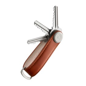 Kľúčenka Orbitkey Leather Cognac with Tan Stitching