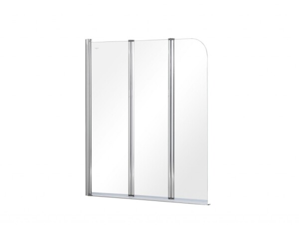 BESCO - Vaňová zástena PRIME 3 - FARBA rámu - Chróm / Leštený hliník (ALU), Rozmer A - 120 cm, Smer zatvárania - Univerzálne Ľavé / Pravé, Výplň - Číre bezpečnostné sklo - 5 mm BCPRIM12CC