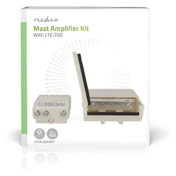Nedis Stožiarový zosilňovač TV signálu biela / Zosilňovač / 5-862 MHz / 2 výstupy / 15-30 dB / F konektor (MAMP26700WT)