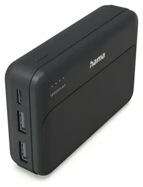 HAMA Pocket 10 čierna / Powerbanka / 10000 mAh / 2x USB-A / 5V / 2.1A (201770)