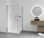 CERANO - Sprchovací kút Antelo Duo Ľ/P - 6 mm - chróm, transparentné sklo - 120x90x190 - otočný CER-8050BD144