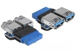 DeLock adaptér USB 3.0 pin konektor samica gt; 2 x USB 3.0 samica – vedľa seba (65324-DE)