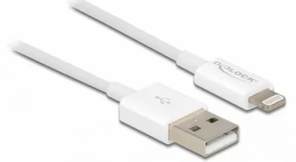 DeLock dátový a napájací kábel biela / Lightning / USB-A / 1 m / USB 2.0 (83000)