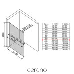 CERANO - Sprchová zástena Walk-in Onyx Cube Ľ/P - 8 mm + polička/držiak na uteráky - hranatá vzpera - čierna matná, bronzové sklo - 110x200 CER-689335