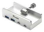 Equip Klip-On 4- Port / USB hub / 2x USB-A + 2x USB-C / USB 3.2 Gen 1 5 Gbps / hliníkové telo (128967)