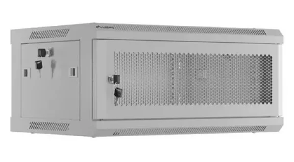 Lanberg WF01-6404-23S sivá / Nástenný rozvádzač 19" / 4U / 600×450 mm / perforované dvere / Flat pack (WF01-6404-23S)