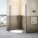 H K - Štvrťkruhová sprchová zástena LUREN S2 90, číre sklo, R550 vrátane sprchovej vaničky z liateho mramoru SE- LURENS290 / SE- ROCKY-90Q