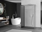 MEXEN/S - Kioto Sprchová zástena WALK-IN 120 x 90 x 30, čierny vzor, biela 800-120-090-221-20-70-030