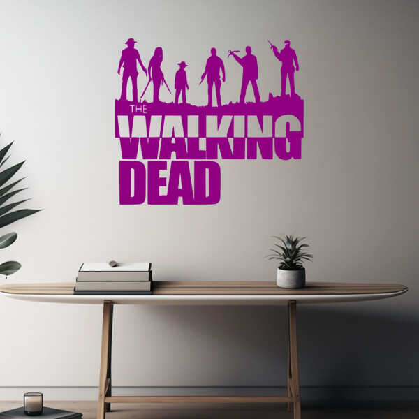 Veselá Stena Samolepka The Walking Dead Farba: fialová, Veľkosť: 80 x 71 cm