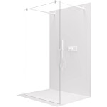 CERANO - Sprchová zástena Walk-in Onyx Duo Ľ/P - 8 mm - guľatá vzpera - biela matná, transparentné sklo - 130x200 CER-8050BD2139