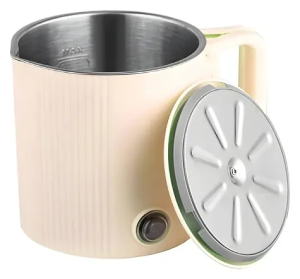 Cestovná elektrická kanvica 2v1 béžová / Turistická kanvica / 0,8 l / 600 W / skladacie madlo (MR-009-BEIGE)