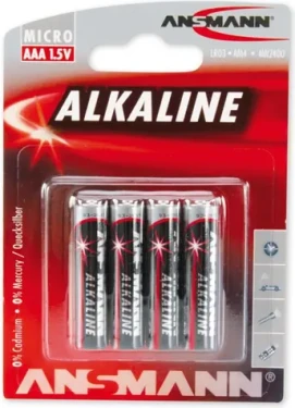 Ansmann Red / Alkalická batéria AAA / 1,5 V / 4 ks / blister (5015553)