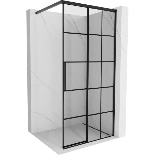 MEXEN/S - Rox Sprchová zástena WALK-IN pravá 90 x 200, čierna kratka 8 mm, čierna 8C2-090-003-70-77-P