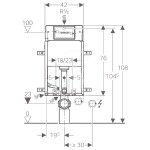 GEBERIT - Kombifix Montážny prvok Basic na závesné WC, 108 cm, splachovacia nádržka pod omietku Delta 12 cm 110.100.00.1