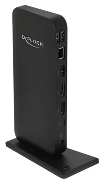 DeLock 87746 čierna / Dokovacia stanica / USB-C hosť / 2x DP + HDMI / 3x USB-A + 2x USB-C / LAN / PD 85W (87746)