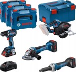 Bosch BOSCH.COMBO SET 18V (GSR 18V-90C +GWS 18V-15 PSC +GKM 18V-50 +GGS 18V-23 PLC) 1xPC4.0Ah 2xPC5.5Ah ...