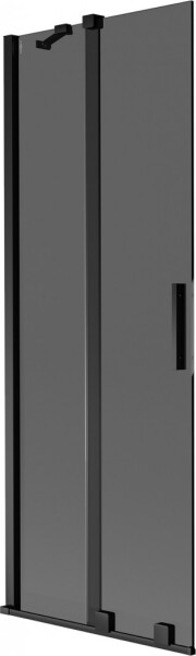 MEXEN/S - Velar dvojkrídlová posuvná vaňová zástena 75 x 150, grafit, čierna 896-075-000-41-70
