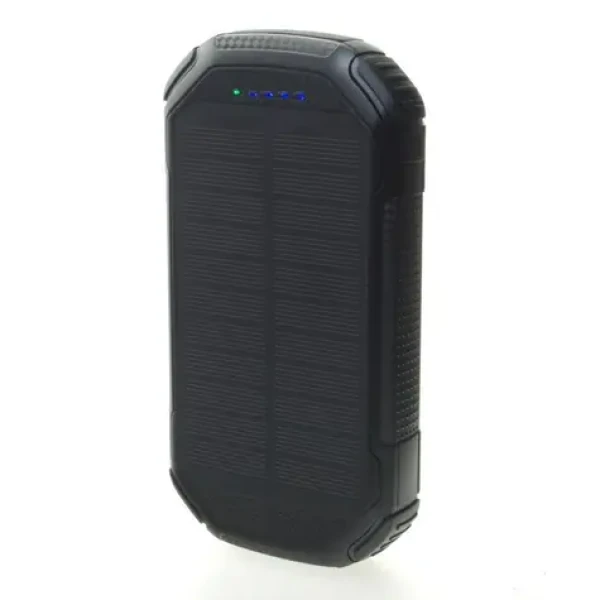 Sunen PowerNeed 20000mAh 1W čierna / Powerbanka / solárny panel / USB-PD / svietidlo / karabína (S20000C)
