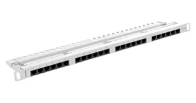 Lanberg sivý / Patch panel / 24 portov / 0,5 U / CAT5E / UTP / 19" (PPU5-0024-S)