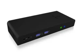 IcyBox IB-DK2251AC dokovacia stanica pre notebook čierna / 4x USB 2.0 / LAN / 3.5 mm jack (4250078169765)