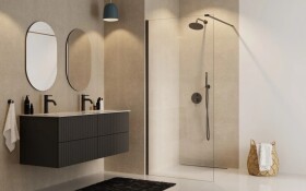 BESCO - Walk-in sprchovací kút AVEO BLACK - FARBA rámu - Čierna, Pevná stena - Bez pevnej steny, Rozmer A - 90, Rozmer C - 195, Výplň - Číre bezpečnostné sklo - 8 mm BCAVEO90BL