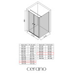 CERANO - Sprchovací kút Antelo L - Ľ/P - 6 mm - čierna matná, transparentné sklo - 112x70 - otočný CER-666304