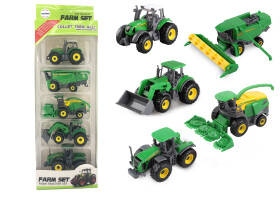 Mamido Mamido Farmársky set piatich kovových poľnohospodárskych strojov, Traktor, kombajn 1:64 MT1452