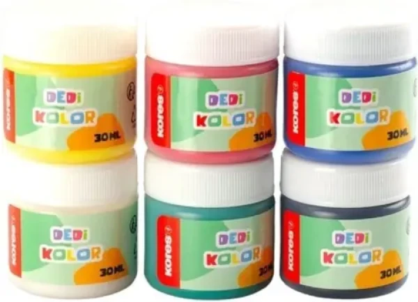 Kores Prstové farby 6x30 ml / Prstové farby / Na vodnej báze / Netoxické EN71 (7232600)