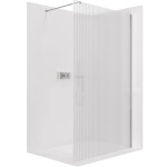 CERANO - Sprchová zástena Walk-in Onyx Cube Ľ/P - 8 mm - hranatá vzpera - chróm, ryhované sklo - 120x200 CER-8050BD582