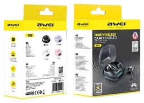 AWEI T25 čierna / Bezdrôtové slúchadlá / TWS / mikrofón / Bluetooth 5.3 / dobíjacie púzdro (T26)