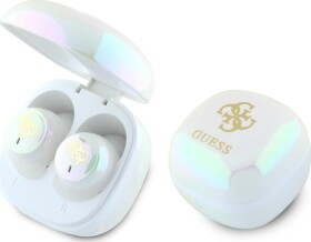 Guess Bluetooth headphones GUTWSJ144ESH TWS + docking station white/white Iridescent 4G Printed Logo