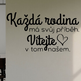 Veselá Stena Samolepka Každá rodina má svoj príbeh Farba: černá, Veľkosť: 60 x 34 cm