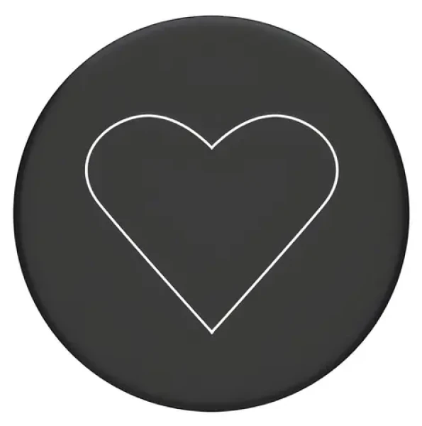 PopSockets 2 White Heart Black / Držiak telefónu / Skladacie madlo a stojanček (800667)